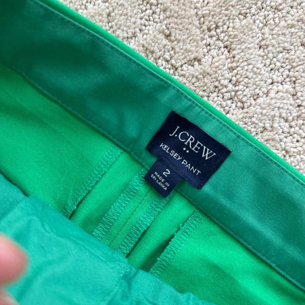 J. Crew Bright Green Ankle Flare Dress Pants - Picture 2 of 2